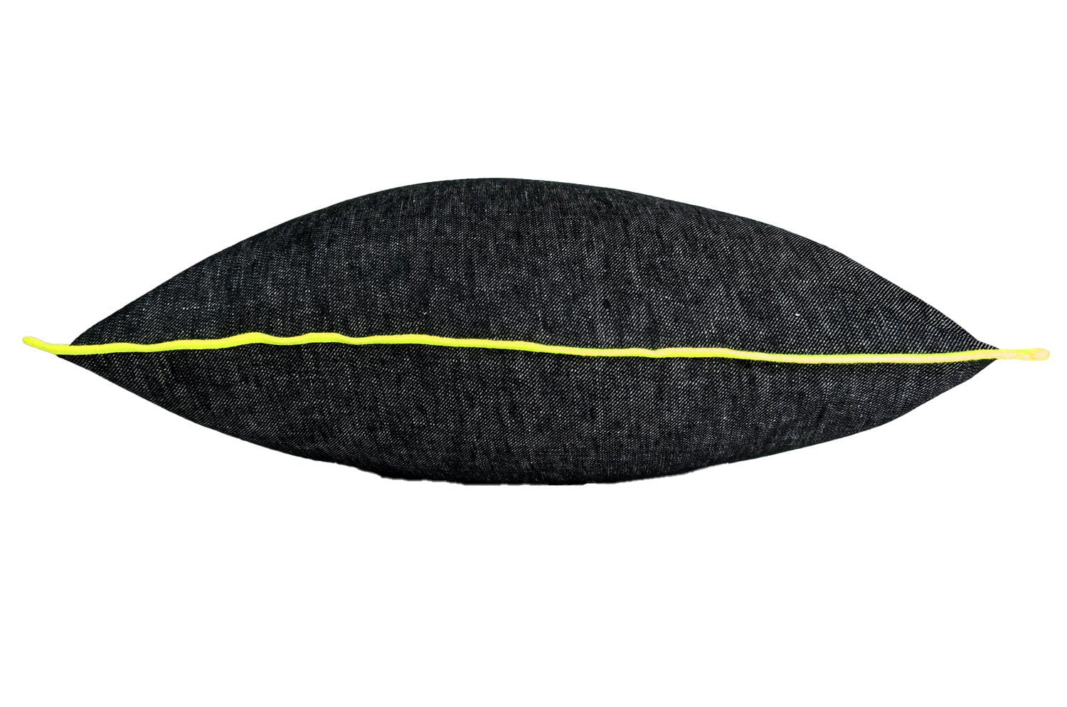 The Color block カラーブロックデザイン リネン クッションカバー (ブラック×ネオンイエロー) 45×45cm - HOUSE OF JAPAN Shop