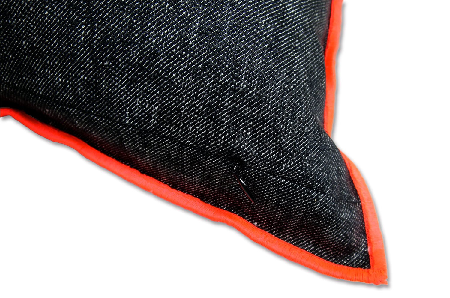 The Color block カラーブロックデザイン リネン クッションカバー (ブラック×ネオンオレンジ) 45×45cm - HOUSE OF JAPAN Shop