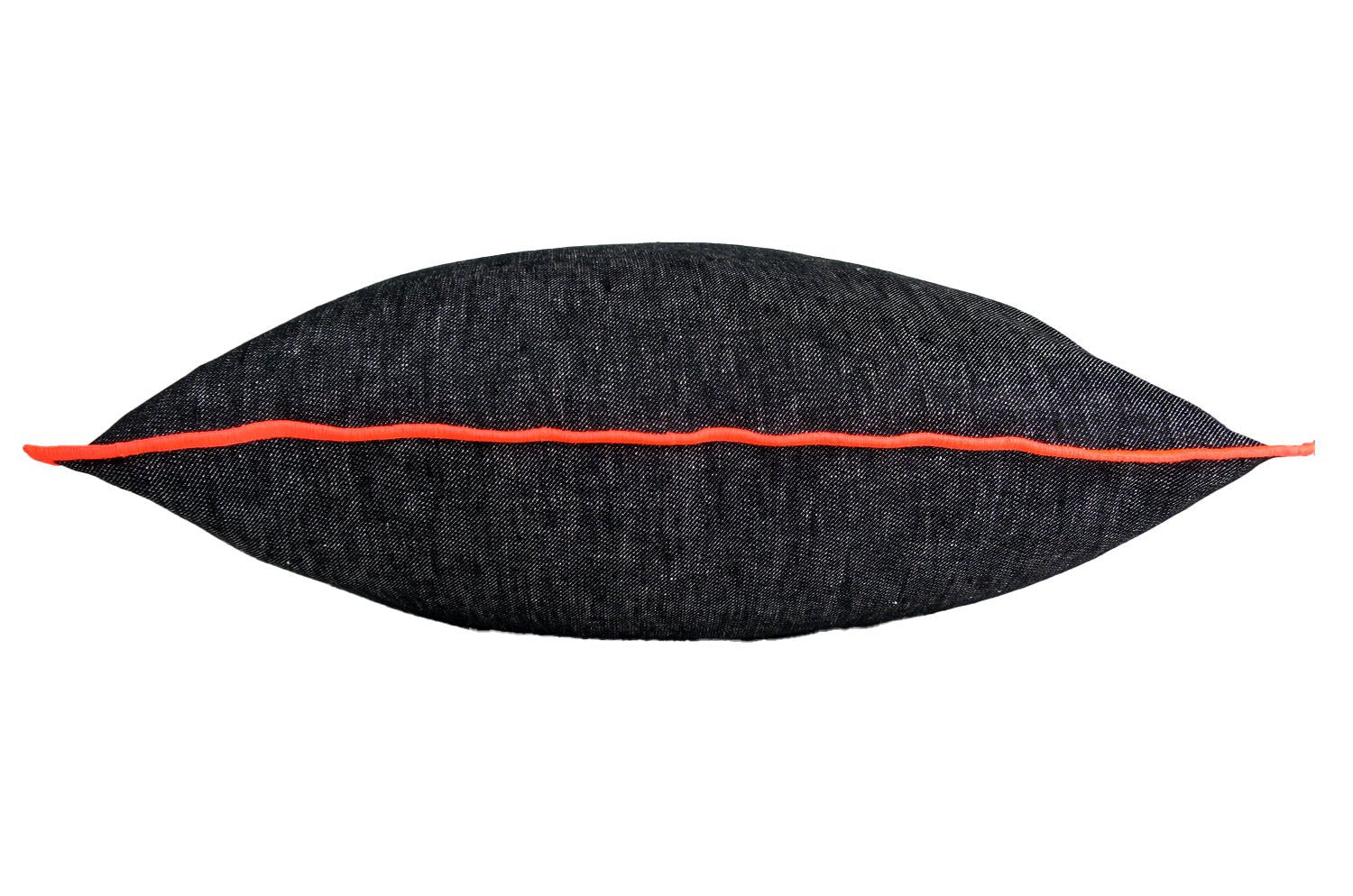 The Color block カラーブロックデザイン リネン クッションカバー (ブラック×ネオンオレンジ) 45×45cm - HOUSE OF JAPAN Shop