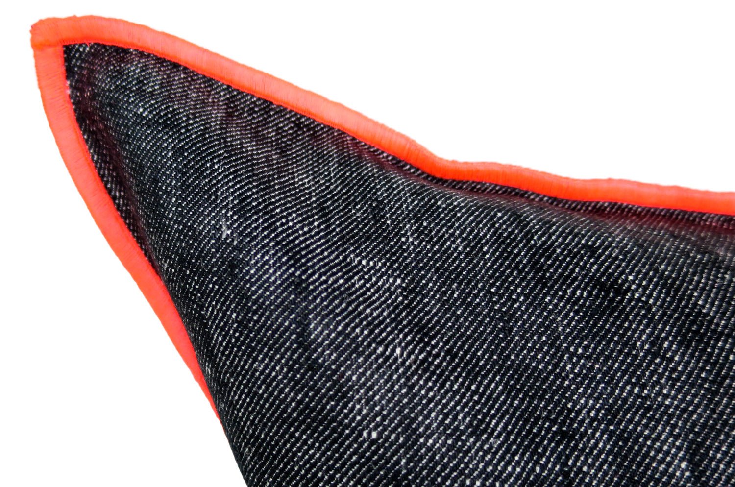 The Color block カラーブロックデザイン リネン クッションカバー (ブラック×ネオンオレンジ) 45×45cm - HOUSE OF JAPAN Shop