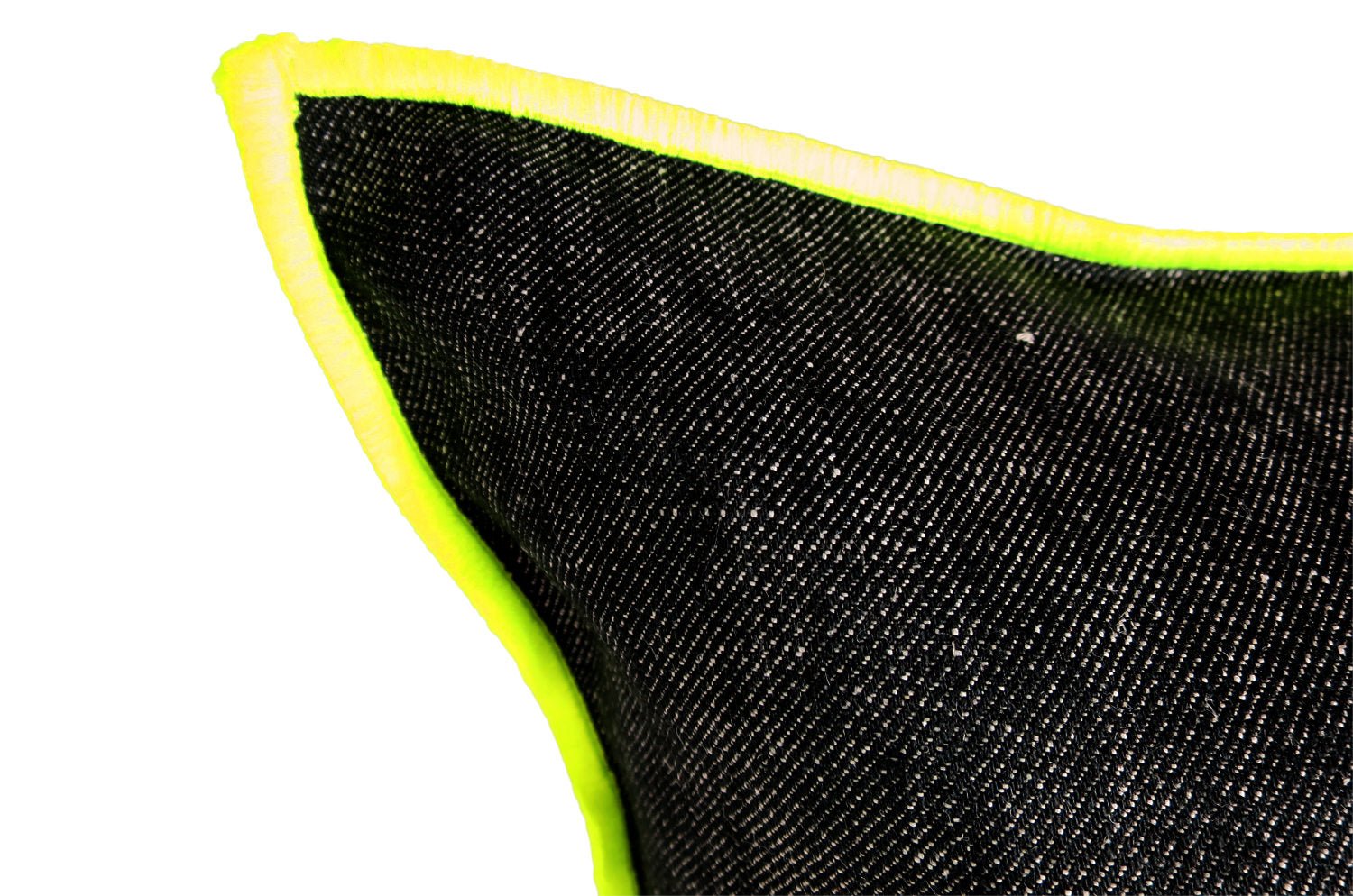 The Color block カラーブロックデザイン リネン クッションカバー (ブラック×ネオンイエロー) 45×45cm - HOUSE OF JAPAN Shop