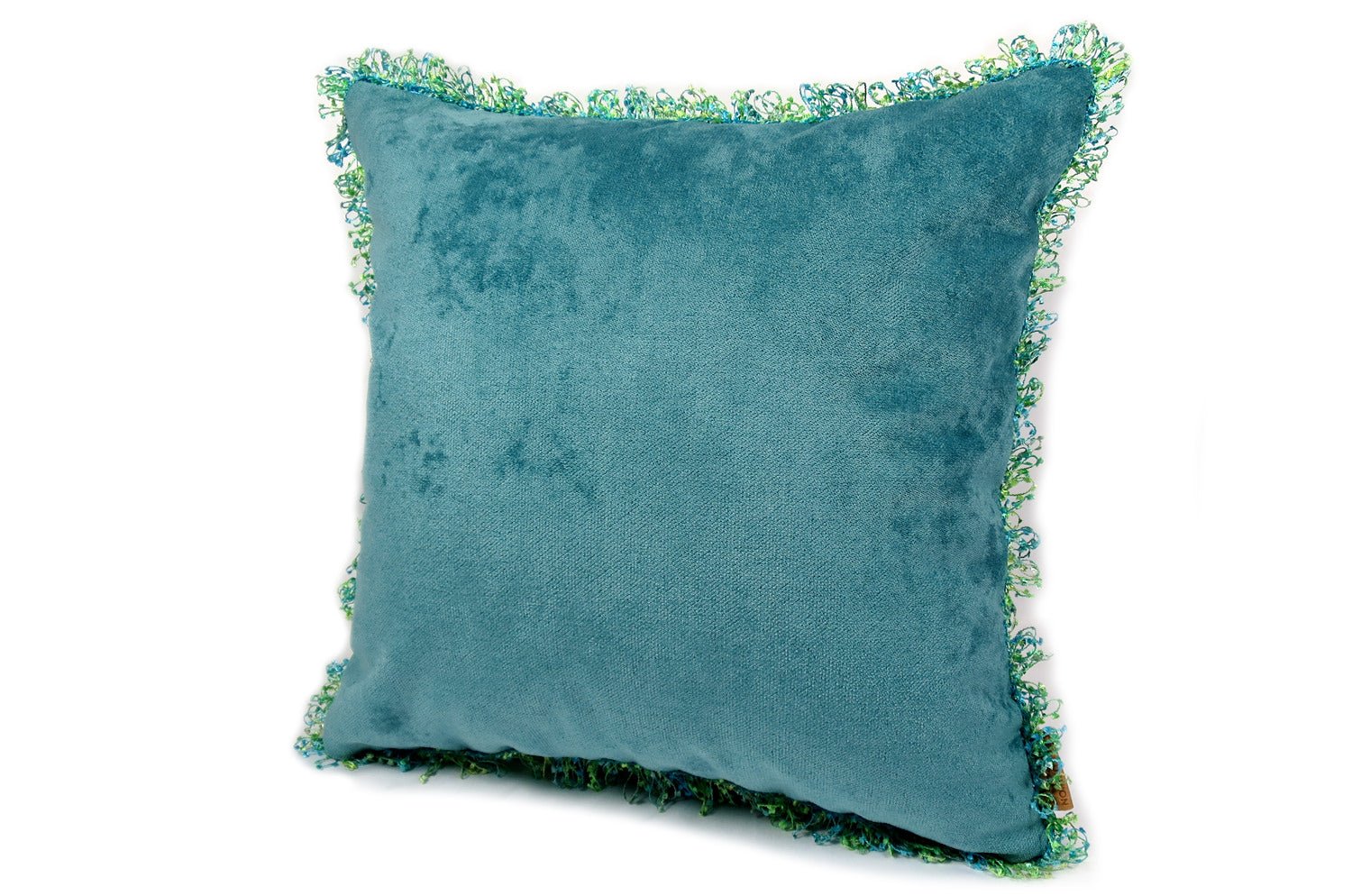 The Colorful fringe 花畑カラフルフリンジクッションカバー ピーコック 45×45cm - HOUSE OF JAPAN Shop