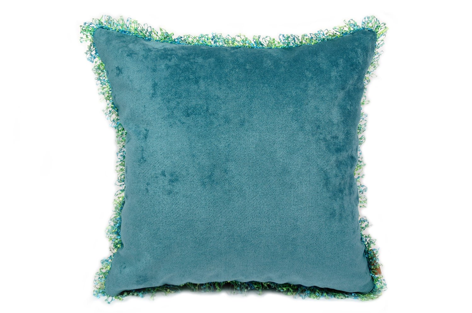 The Colorful fringe 花畑カラフルフリンジクッションカバー ピーコック 45×45cm - HOUSE OF JAPAN Shop