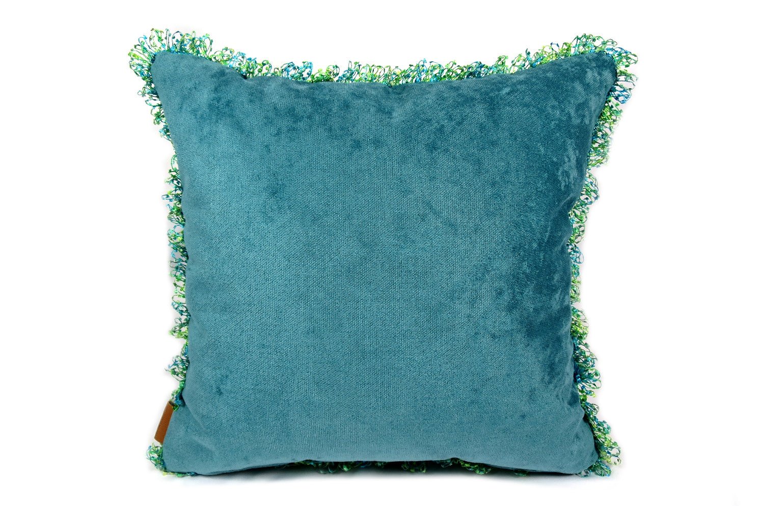 The Colorful fringe 花畑カラフルフリンジクッションカバー ピーコック 45×45cm - HOUSE OF JAPAN Shop