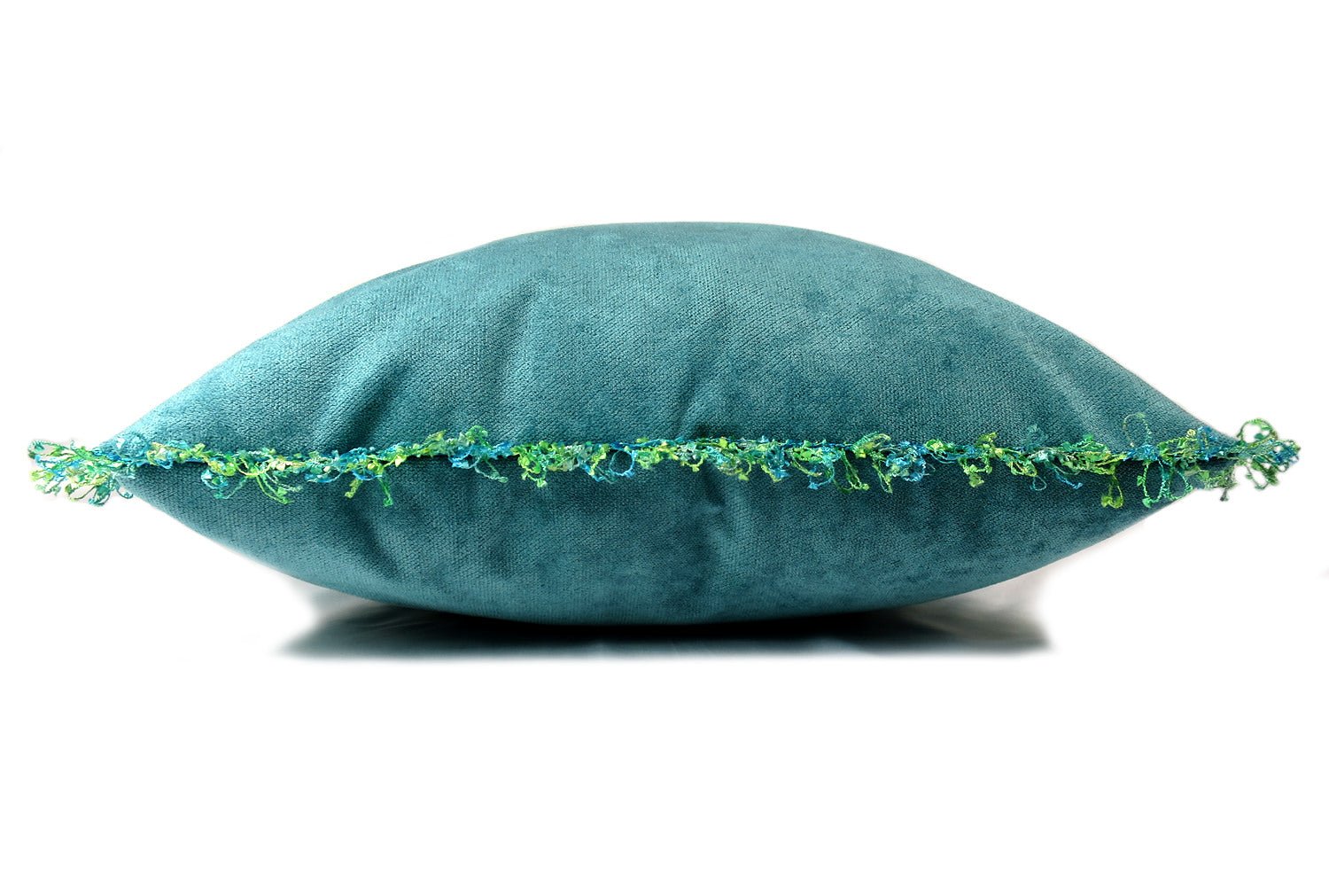 The Colorful fringe 花畑カラフルフリンジクッションカバー ピーコック 45×45cm - HOUSE OF JAPAN Shop