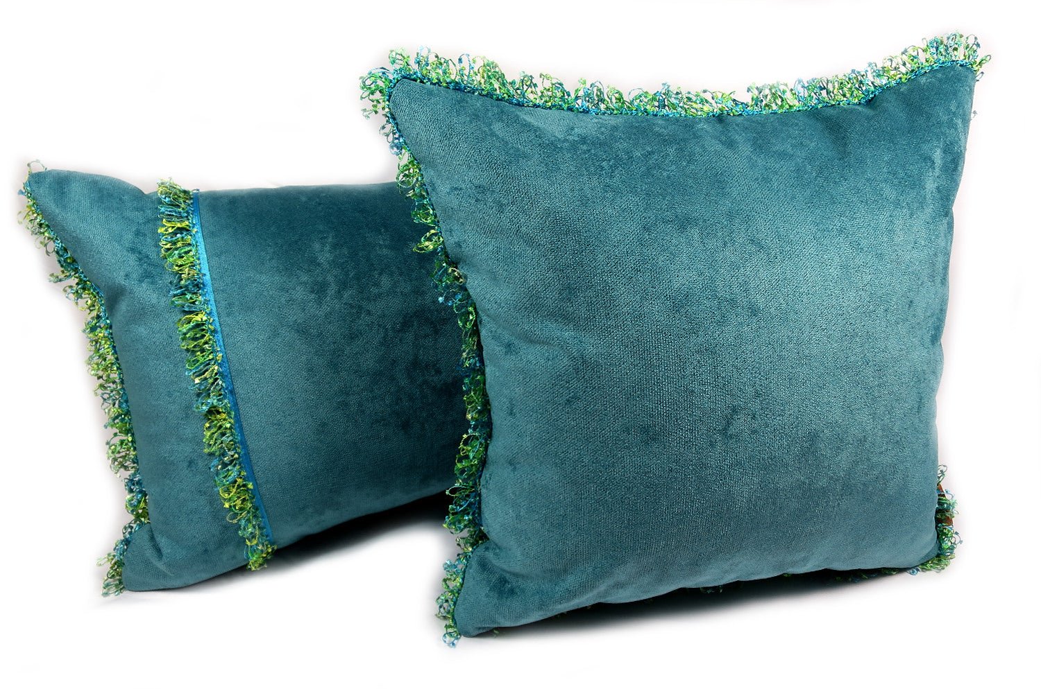 The Colorful fringe 花畑カラフルフリンジクッションカバー ピーコック 45×45cm - HOUSE OF JAPAN Shop