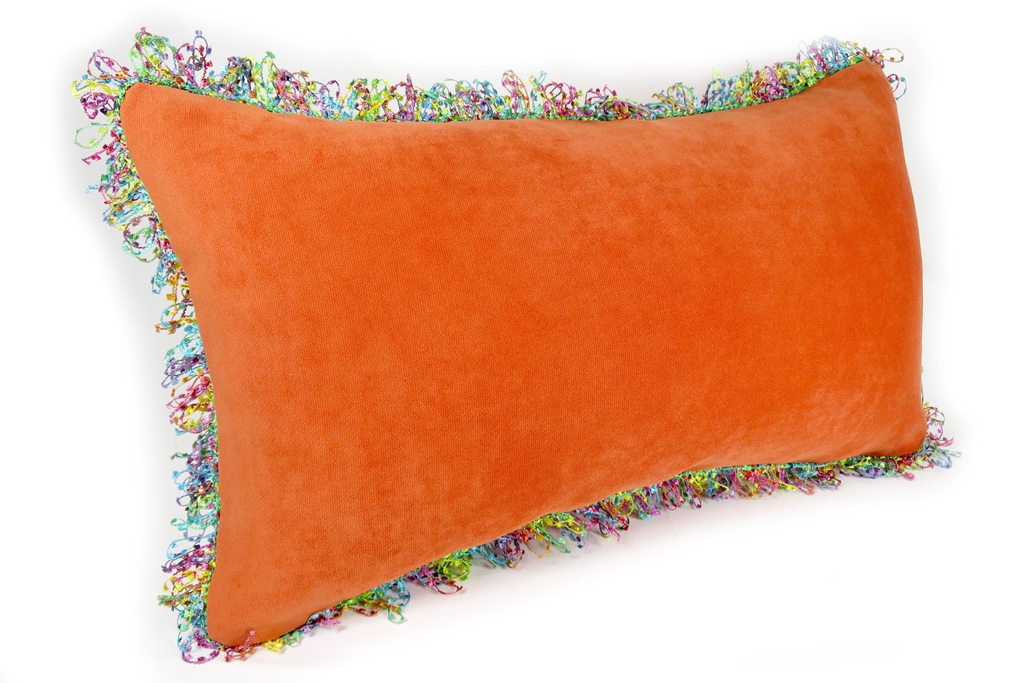 The Colorful Fringe 花畑カラフルフリンジクッション オレンジ 50×30cm 中材付 - HOUSE OF JAPAN Shop