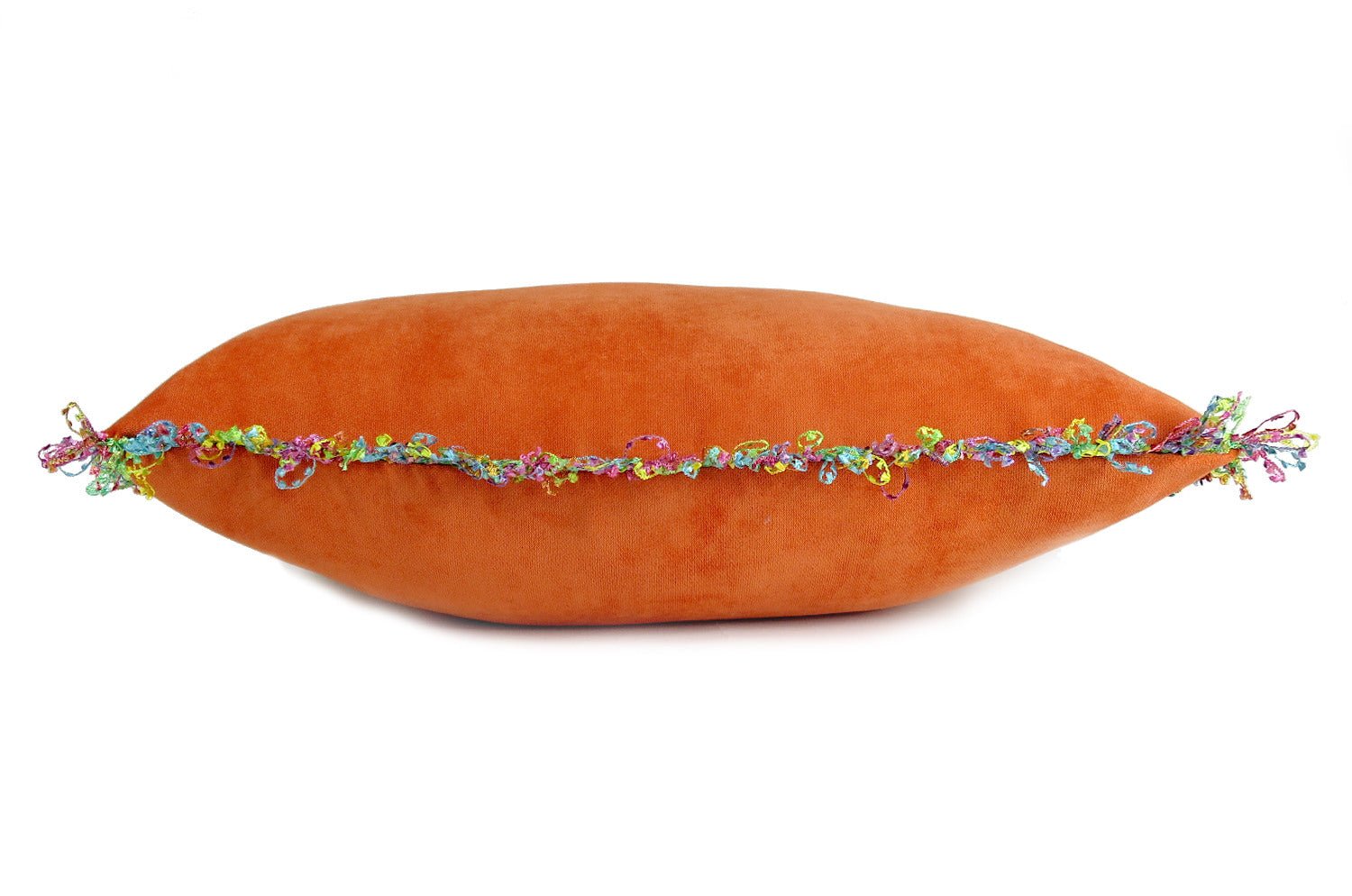 The Colorful Fringe 花畑カラフルフリンジクッション オレンジ 50×30cm 中材付 - HOUSE OF JAPAN Shop
