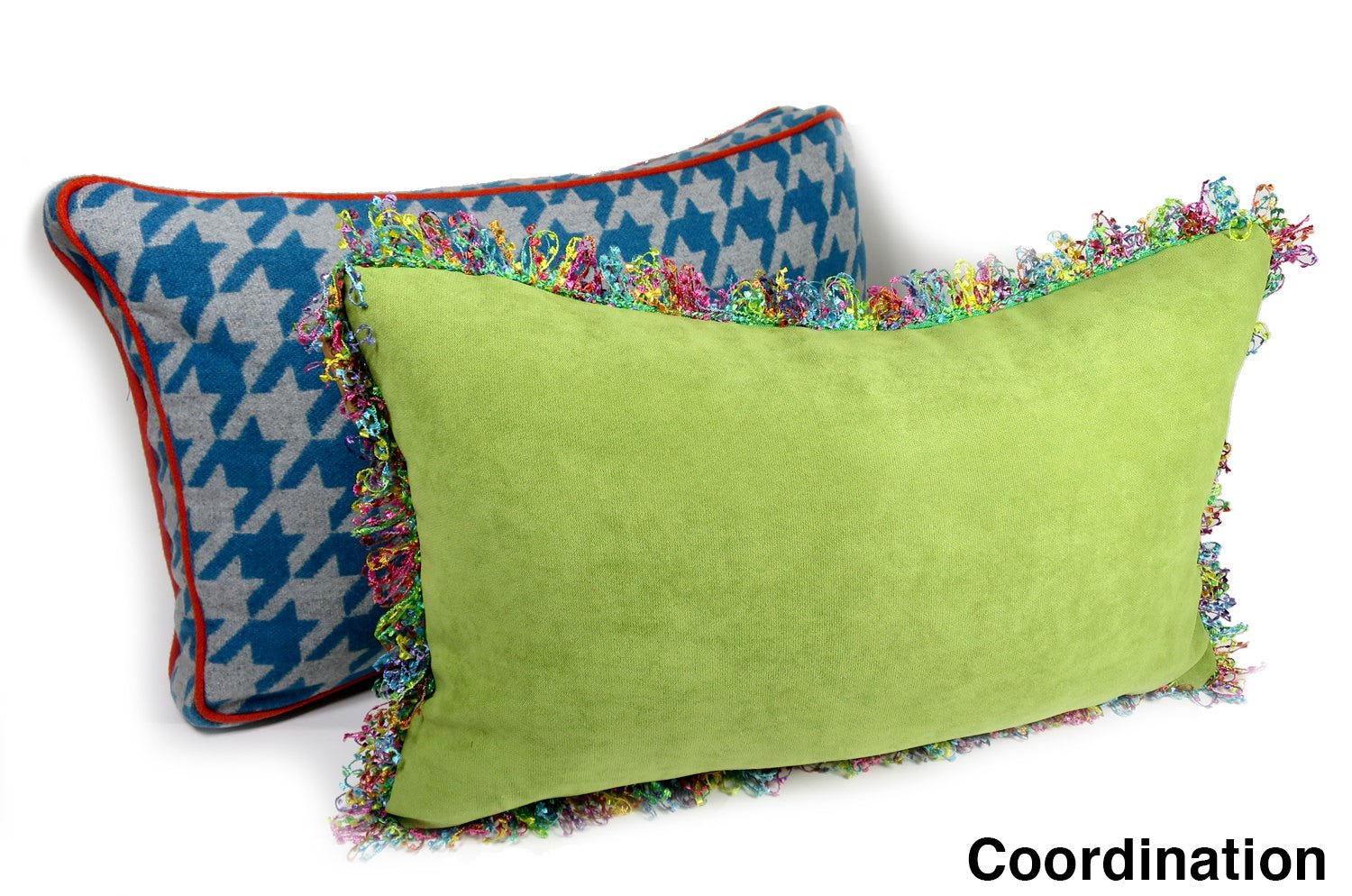 The Colorful Fringe 花畑カラフルフリンジクッション ライムグリーン 50×30cm 中材付 - HOUSE OF JAPAN Shop