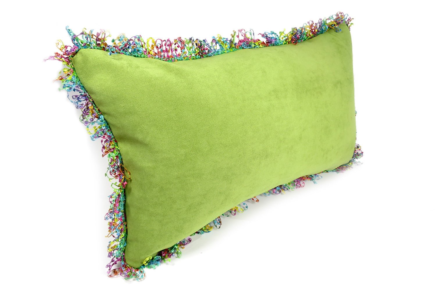The Colorful Fringe 花畑カラフルフリンジクッション ライムグリーン 50×30cm 中材付 - HOUSE OF JAPAN Shop