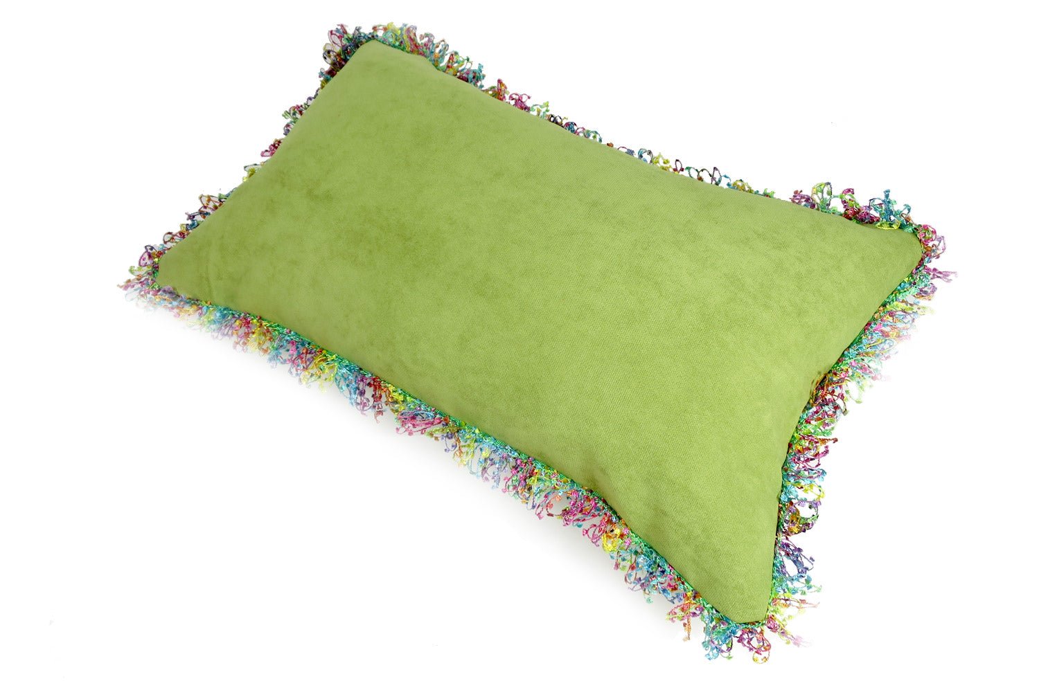 The Colorful Fringe 花畑カラフルフリンジクッション ライムグリーン 50×30cm 中材付 - HOUSE OF JAPAN Shop