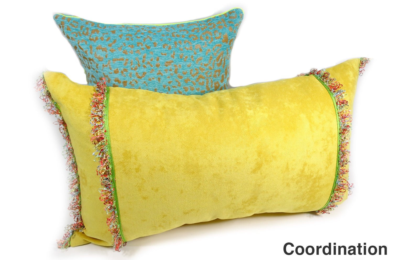 The Colorful Fringe 花畑カラフルフリンジクッション イエロー 66×38cm 中材付 - HOUSE OF JAPAN Shop