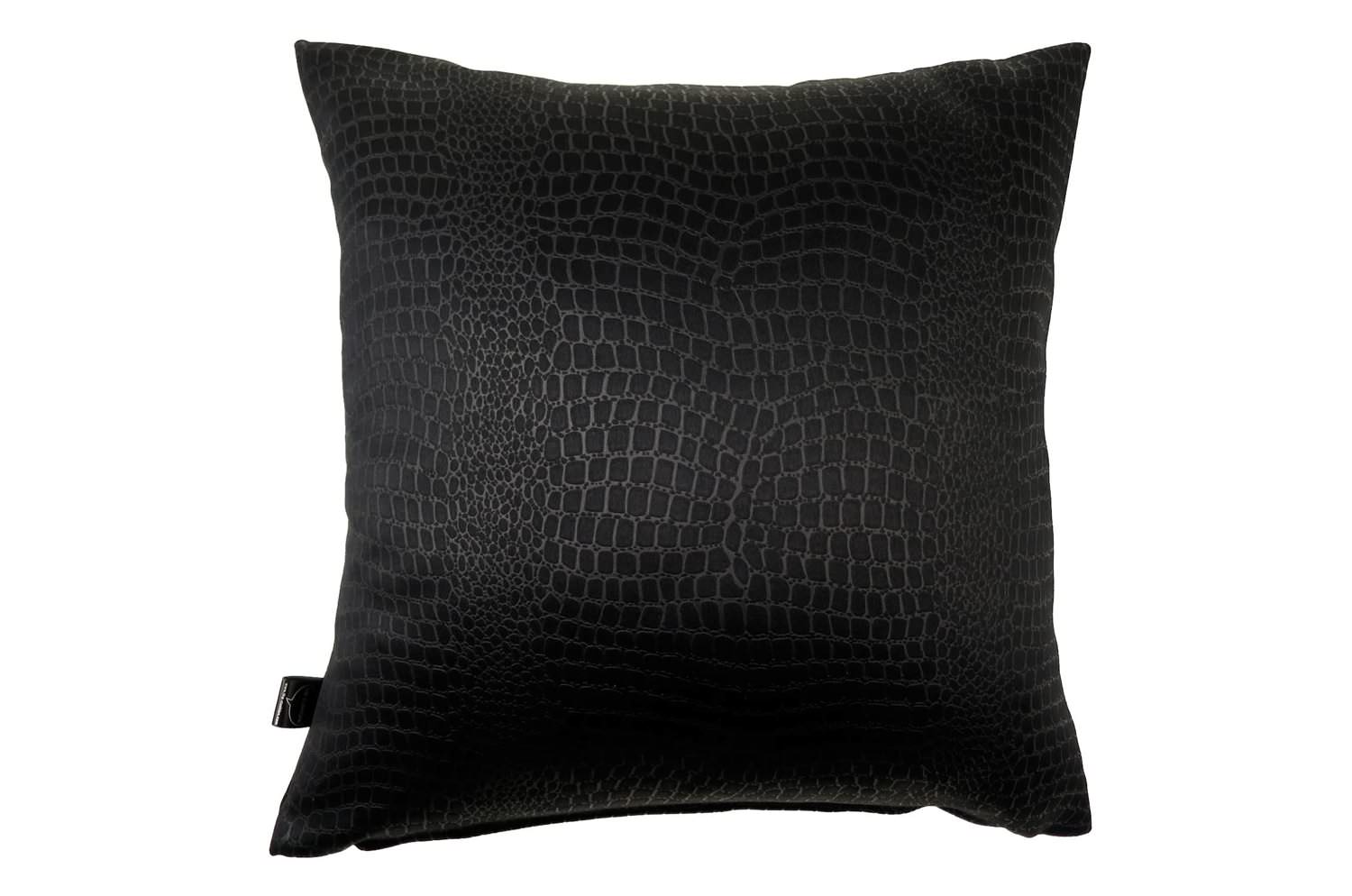 The Crocodile クロコ型押し柄クッションカバー ブラック 45×45cm - HOUSE OF JAPAN Shop