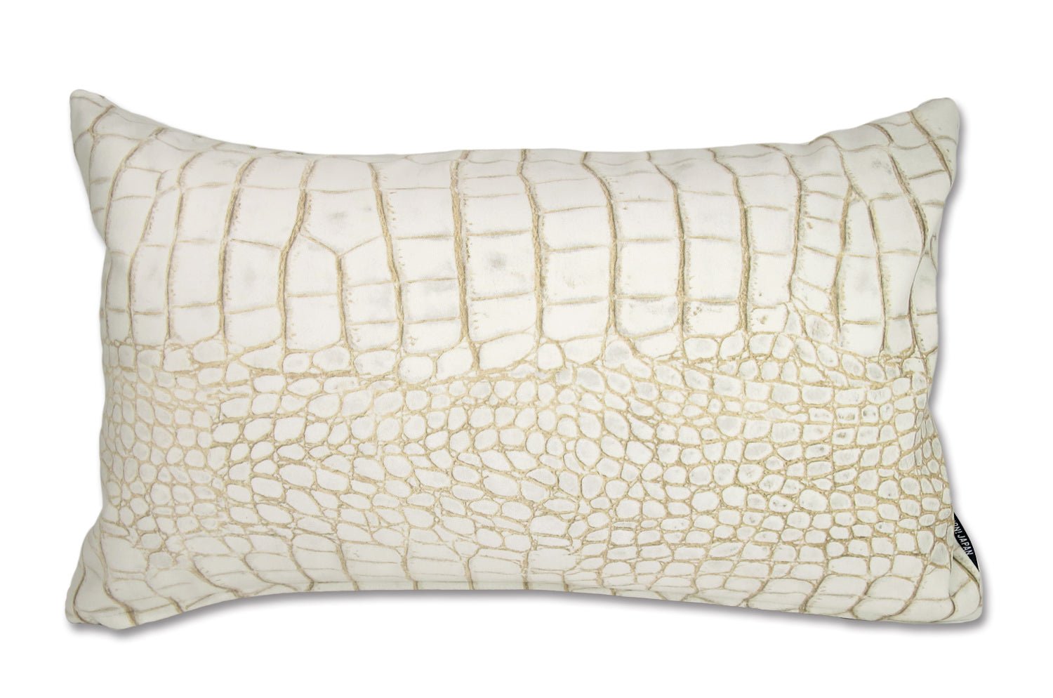 The Crocodile スペイン製 起毛スエード調 クロコダイル柄クッション (エクリュ) 50×30cm 中材付 - HOUSE OF JAPAN Shop