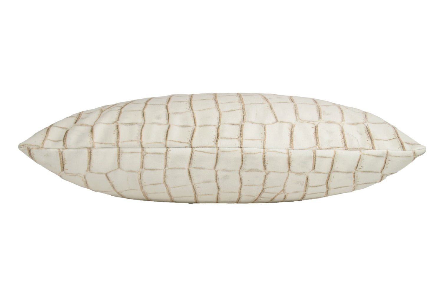 The Crocodile スペイン製 起毛スエード調 クロコダイル柄クッション (エクリュ) 50×30cm 中材付 - HOUSE OF JAPAN Shop