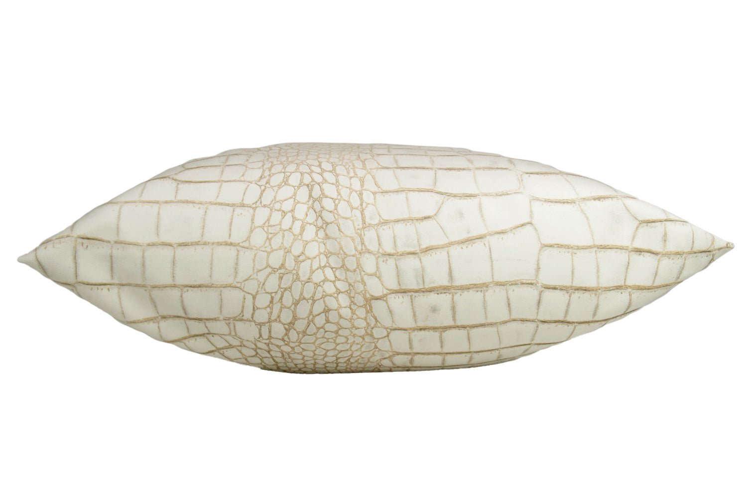 The Crocodile スペイン製 起毛スエード調 クロコダイル柄クッションカバー (エクリュ) 50×50cm - HOUSE OF JAPAN Shop