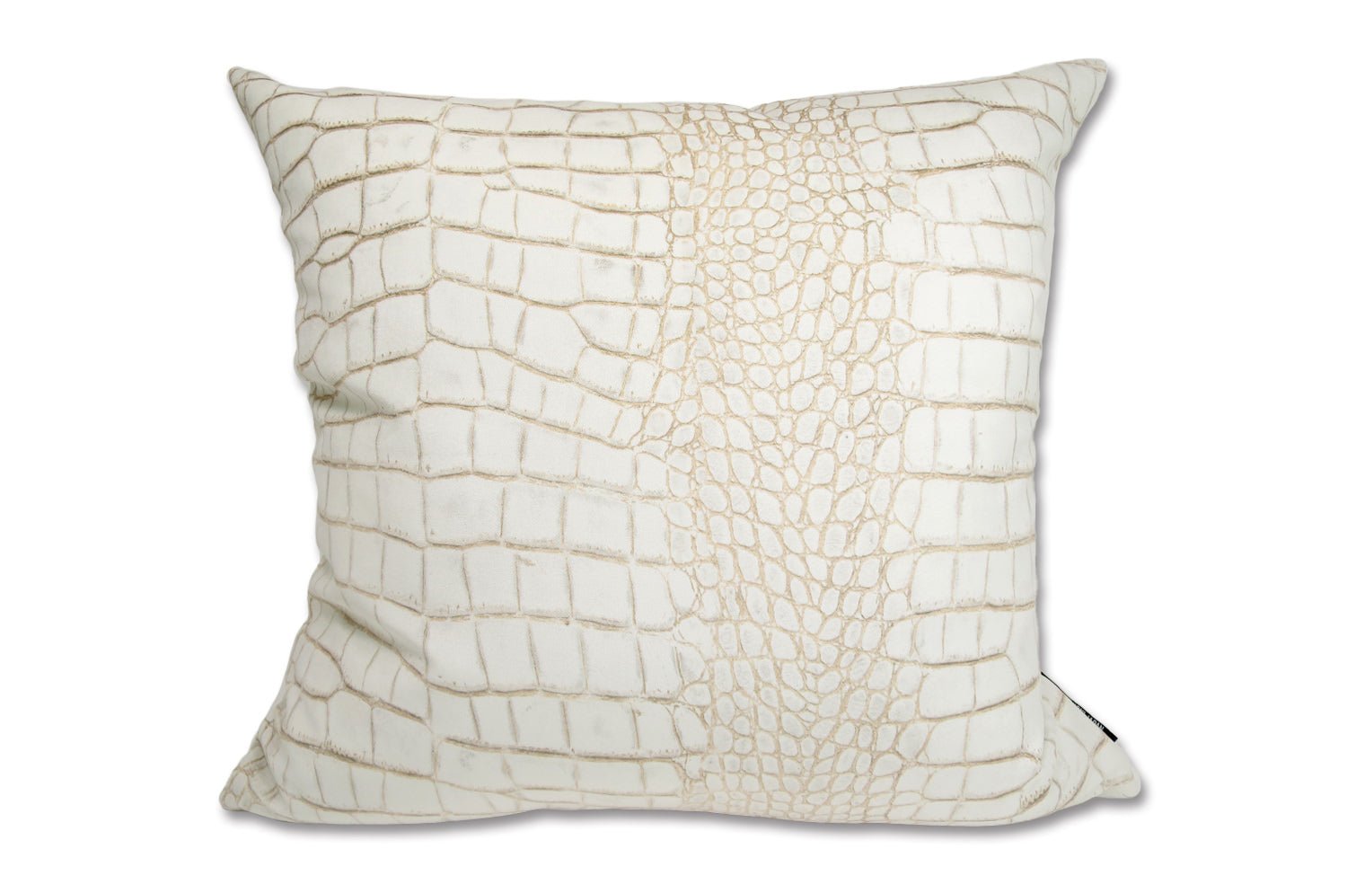 The Crocodile スペイン製 起毛スエード調 クロコダイル柄クッションカバー (エクリュ) 50×50cm - HOUSE OF JAPAN Shop