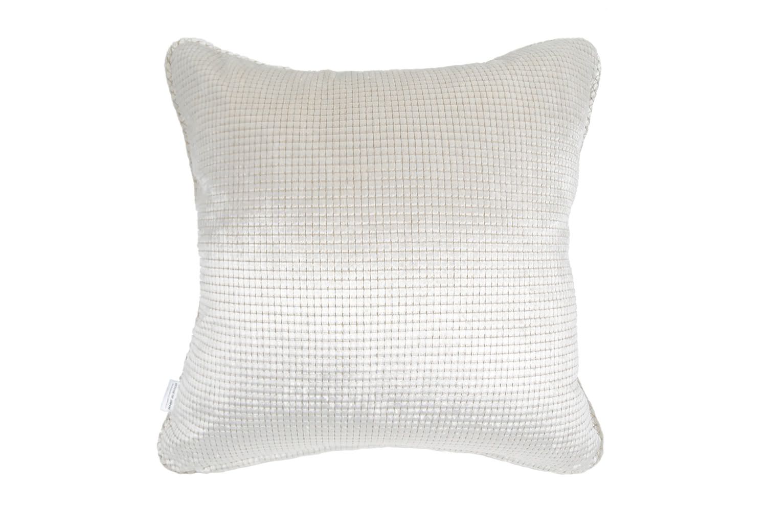 The Cut Velvet シャインカットベルベット パイピング付クッションカバー ホワイト 45×45cm - HOUSE OF JAPAN Shop