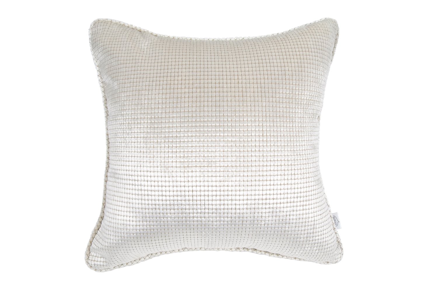 The Cut Velvet シャインカットベルベット パイピング付クッションカバー ホワイト 45×45cm - HOUSE OF JAPAN Shop