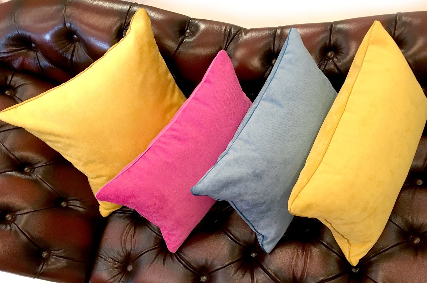 The Cute Velvet キュートベルベットクッションカバー レモンイエロー 45×45cm - HOUSE OF JAPAN Shop