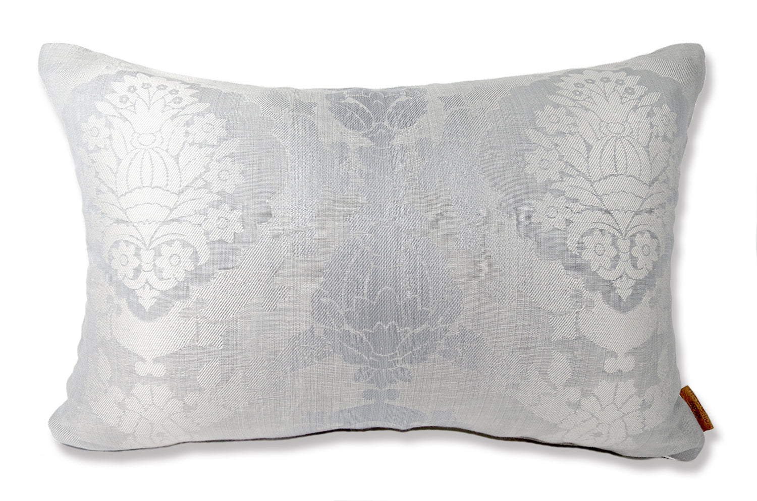The Damask Cool gray ダマスク麻混クッション クールグレー 60×40cm 中材付 - HOUSE OF JAPAN Shop