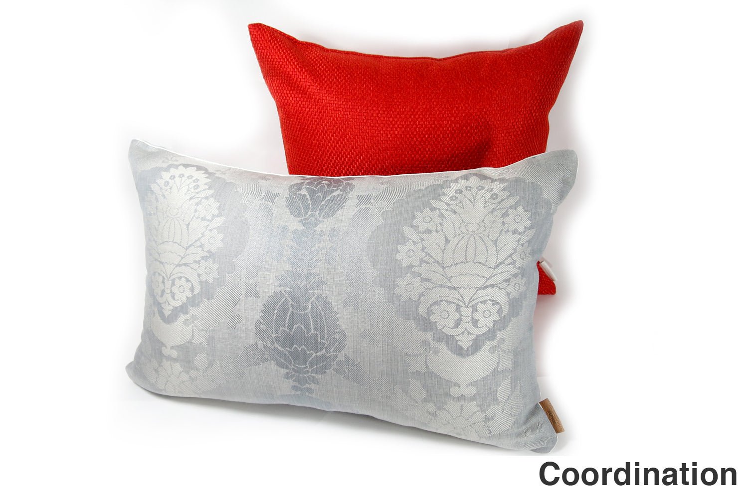 The Damask Cool gray ダマスク麻混クッション クールグレー 60×40cm 中材付 - HOUSE OF JAPAN Shop