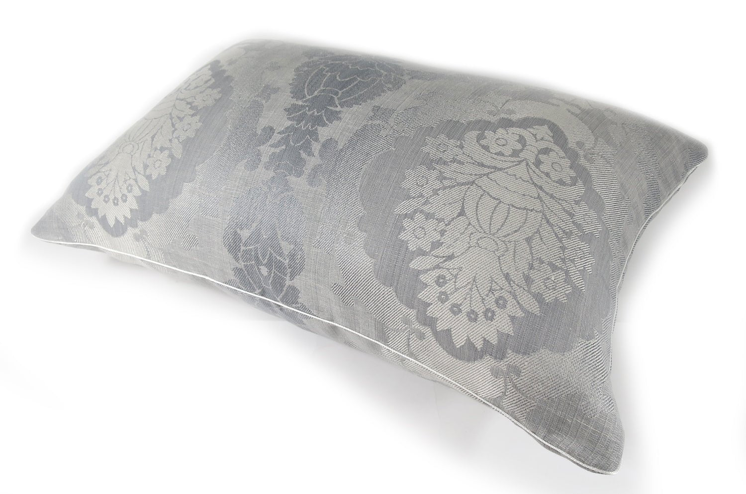 The Damask Cool gray ダマスク麻混クッション クールグレー 60×40cm 中材付 - HOUSE OF JAPAN Shop