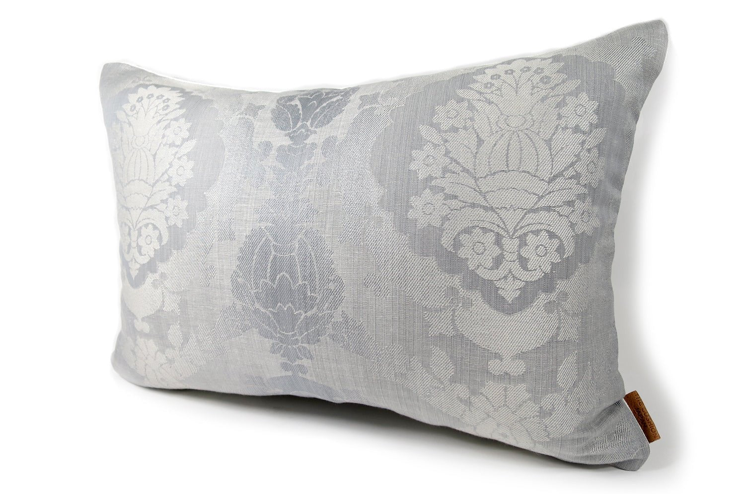 The Damask Cool gray ダマスク麻混クッション クールグレー 60×40cm 中材付 - HOUSE OF JAPAN Shop