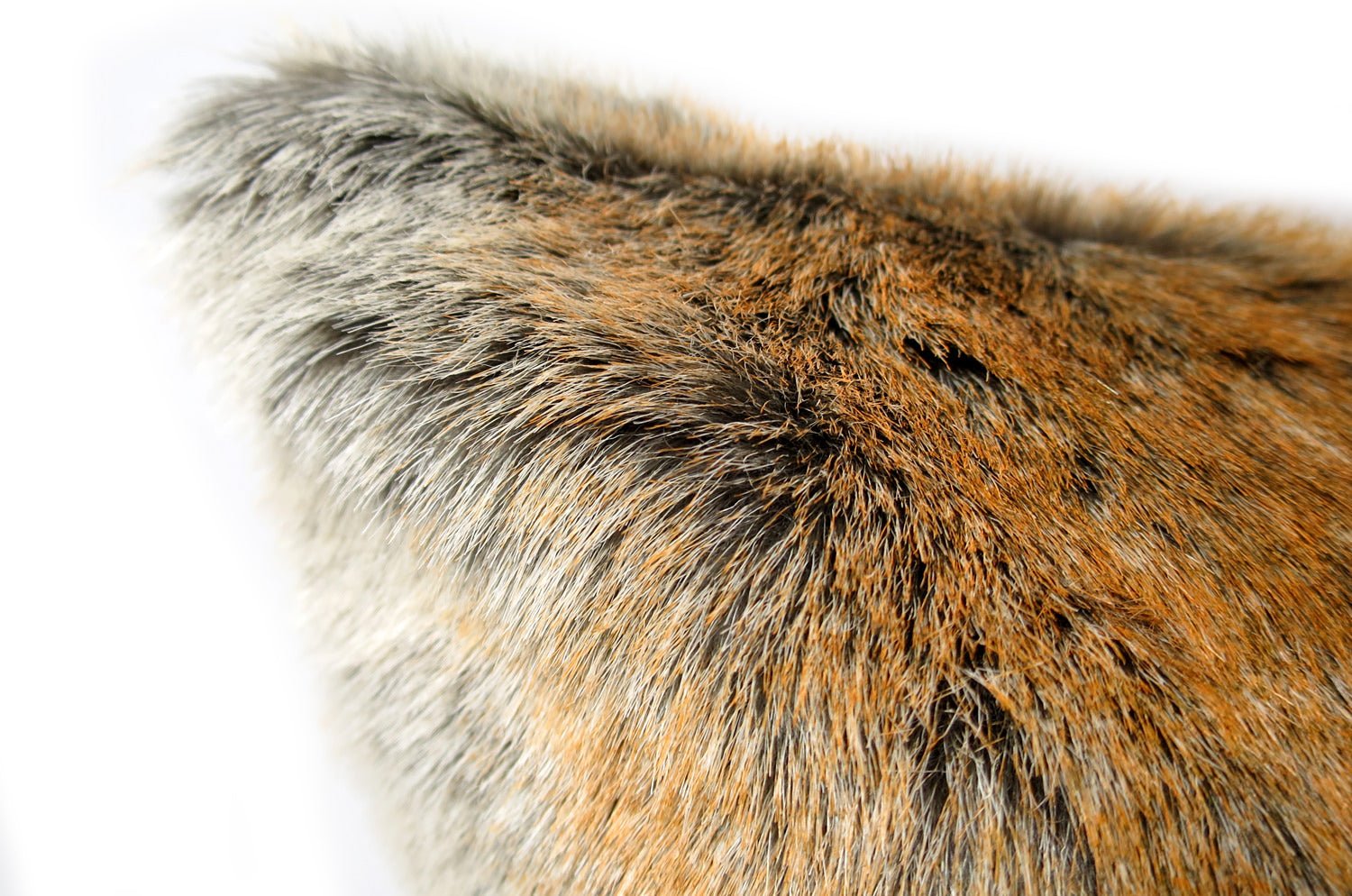 The EcoFur チンチラ オレンジグレー エコファー横長クッション 60×36cm 中材付 - HOUSE OF JAPAN Shop