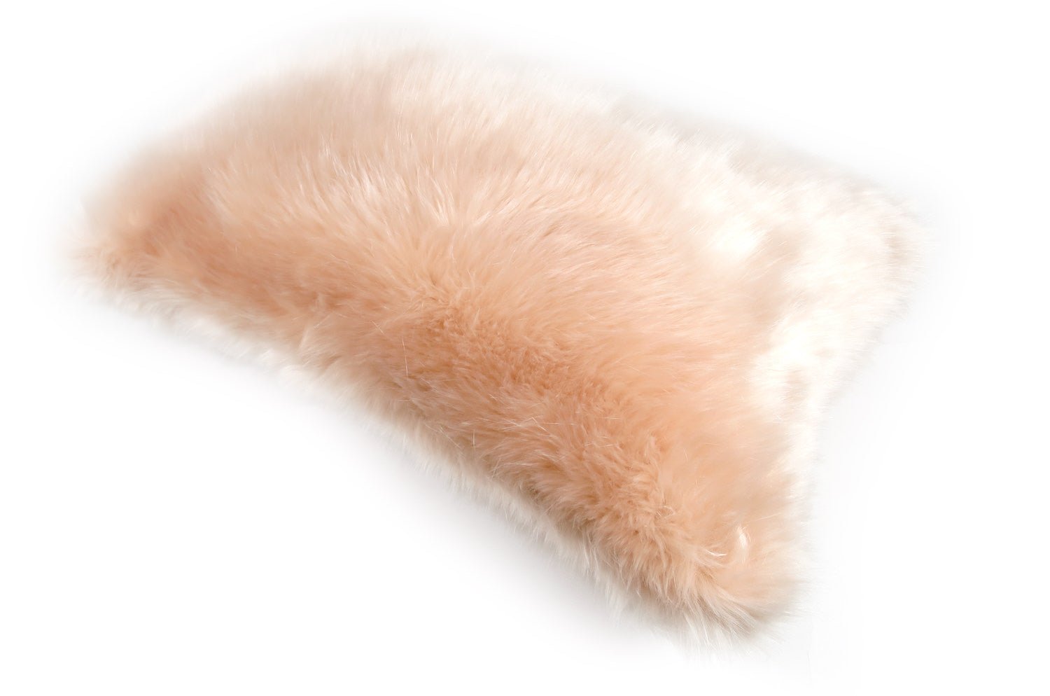 The EcoFur フォックス エコファー横長クッション シャーベットピーチ 60×38cm 中材付 - HOUSE OF JAPAN Shop