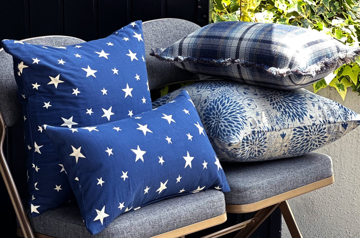 The ElburyCheck ロモ エルバリーチェック フリンジ クッション 50(54)×30(34)cm 中材付 - HOUSE OF JAPAN Shop