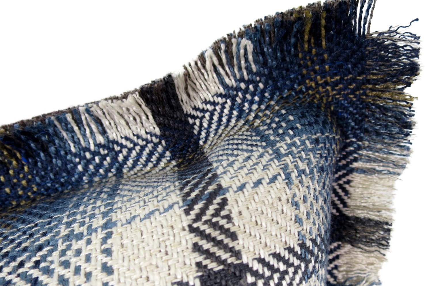 The ElburyCheck ロモ エルバリーチェック フリンジ クッション 50(54)×30(34)cm 中材付 - HOUSE OF JAPAN Shop