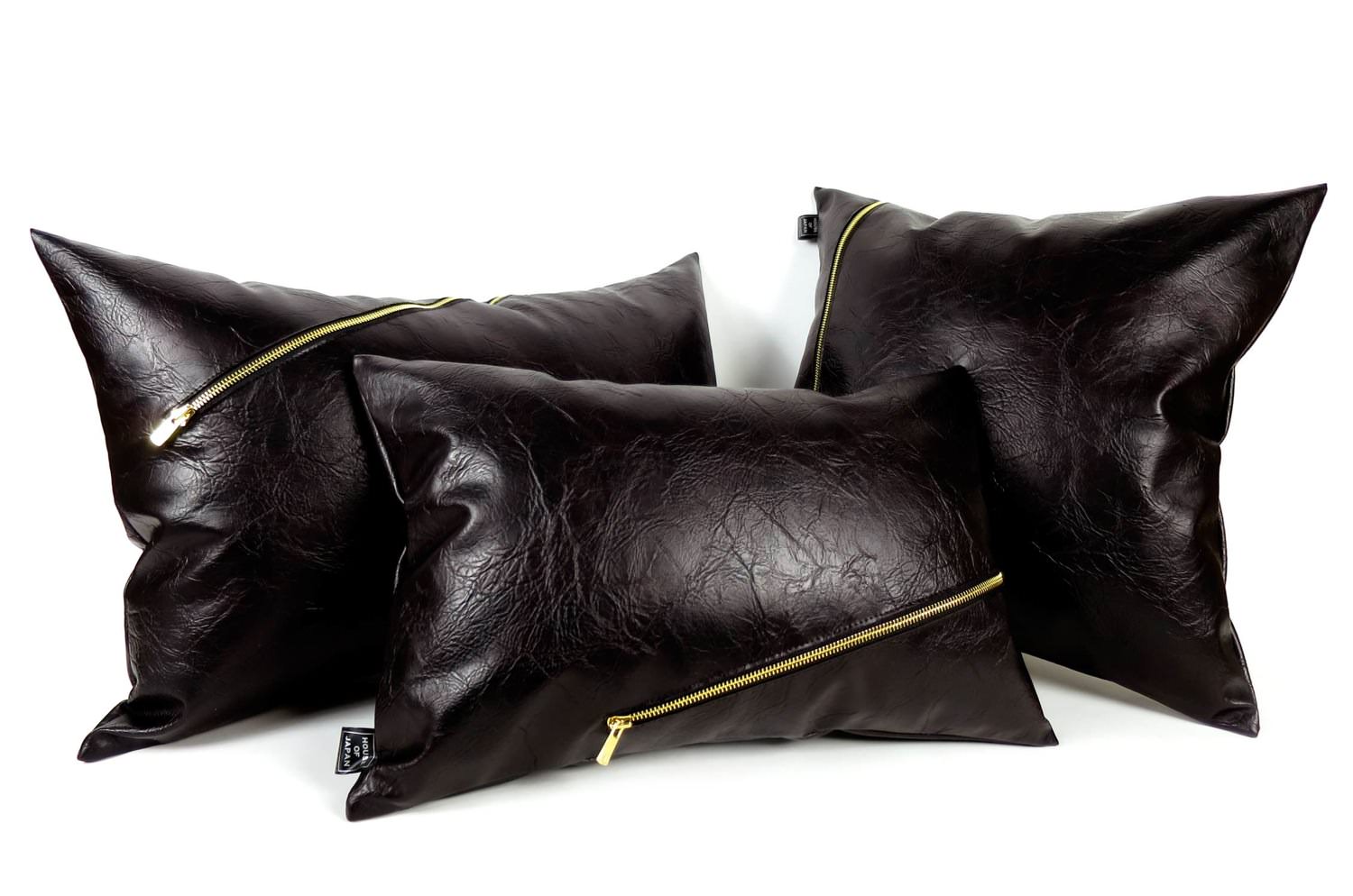 The Excella エクセラジップダークブラウンクッション 45×30cm 中材付 - HOUSE OF JAPAN Shop