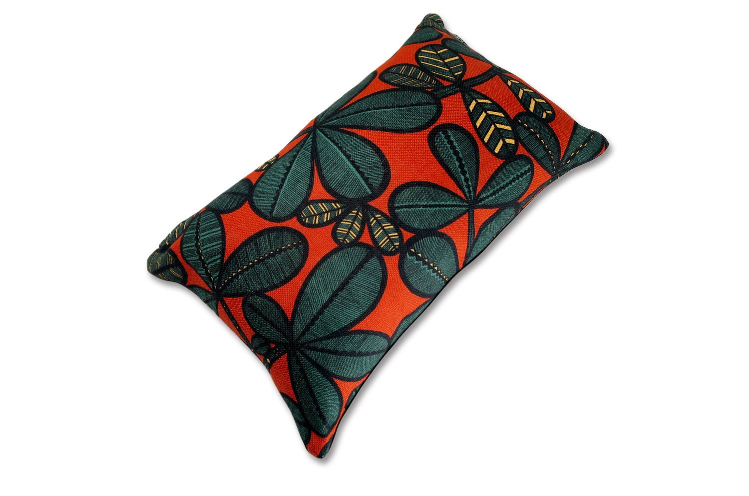 The FAO ファオ フレンチリネンキャンバス フォレストプリント クッション (ブラック&レッド) 50×30cm 中材付 - HOUSE OF JAPAN Shop