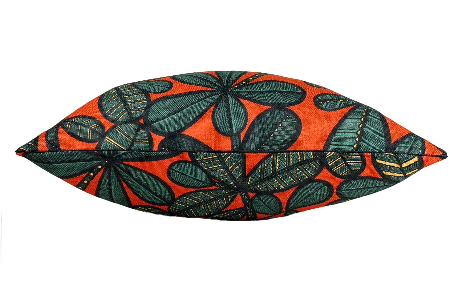 The FAO ファオ フレンチリネンキャンバス フォレストプリント クッションカバー (ブラック&レッド) 50×50cm - HOUSE OF JAPAN Shop