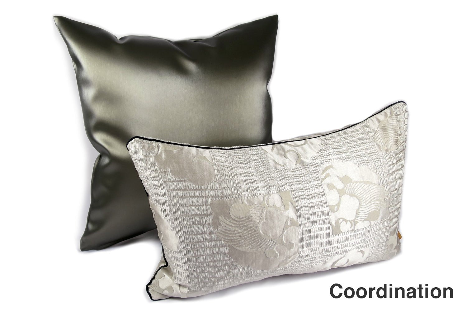 The FARO アルマーニカーザ ファロ レザークッションカバー(Nickel グレー) 45×45cm - HOUSE OF JAPAN Shop