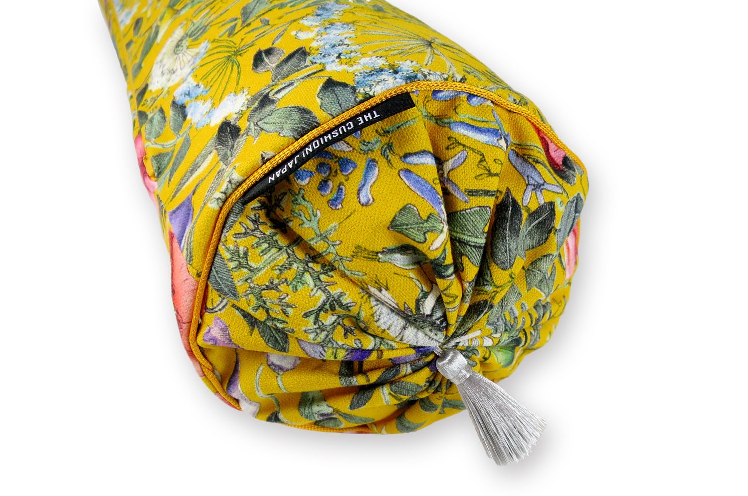 The FOND JAUNE 黄色の背景 フランス製コットン ボルスター クッション 50×16Φ 中材付 - HOUSE OF JAPAN Shop