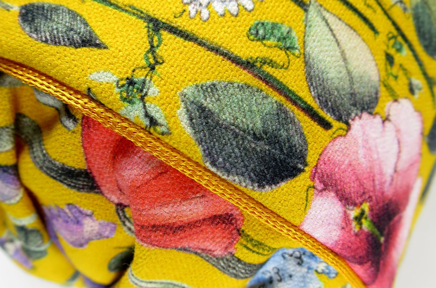 The FOND JAUNE 黄色の背景 フランス製コットン ボルスター クッション 50×16Φ 中材付 - HOUSE OF JAPAN Shop