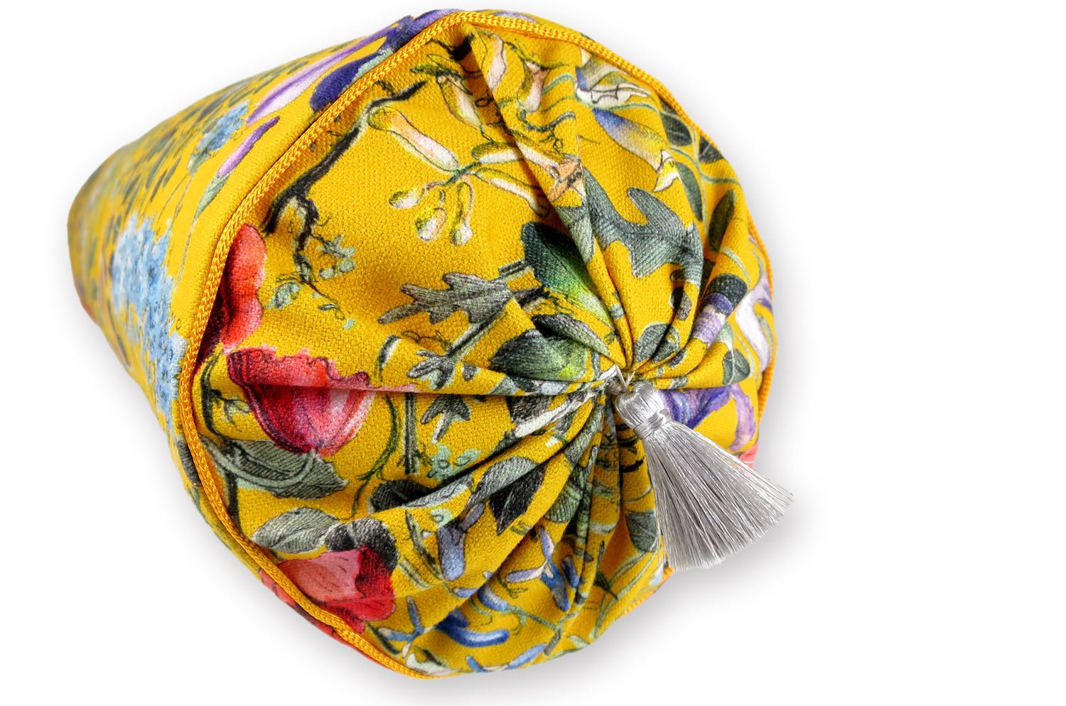 The FOND JAUNE 黄色の背景 フランス製コットン ボルスター クッション 50×16Φ 中材付 - HOUSE OF JAPAN Shop