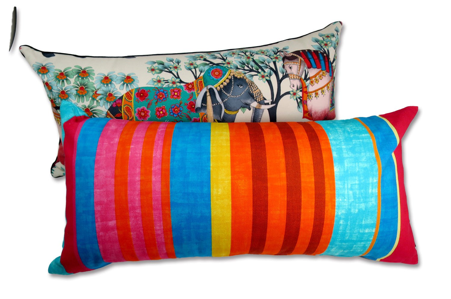 The French cotton マルチストライプ フレンチコットン100% クッション 65×32cm 中材付 - HOUSE OF JAPAN Shop