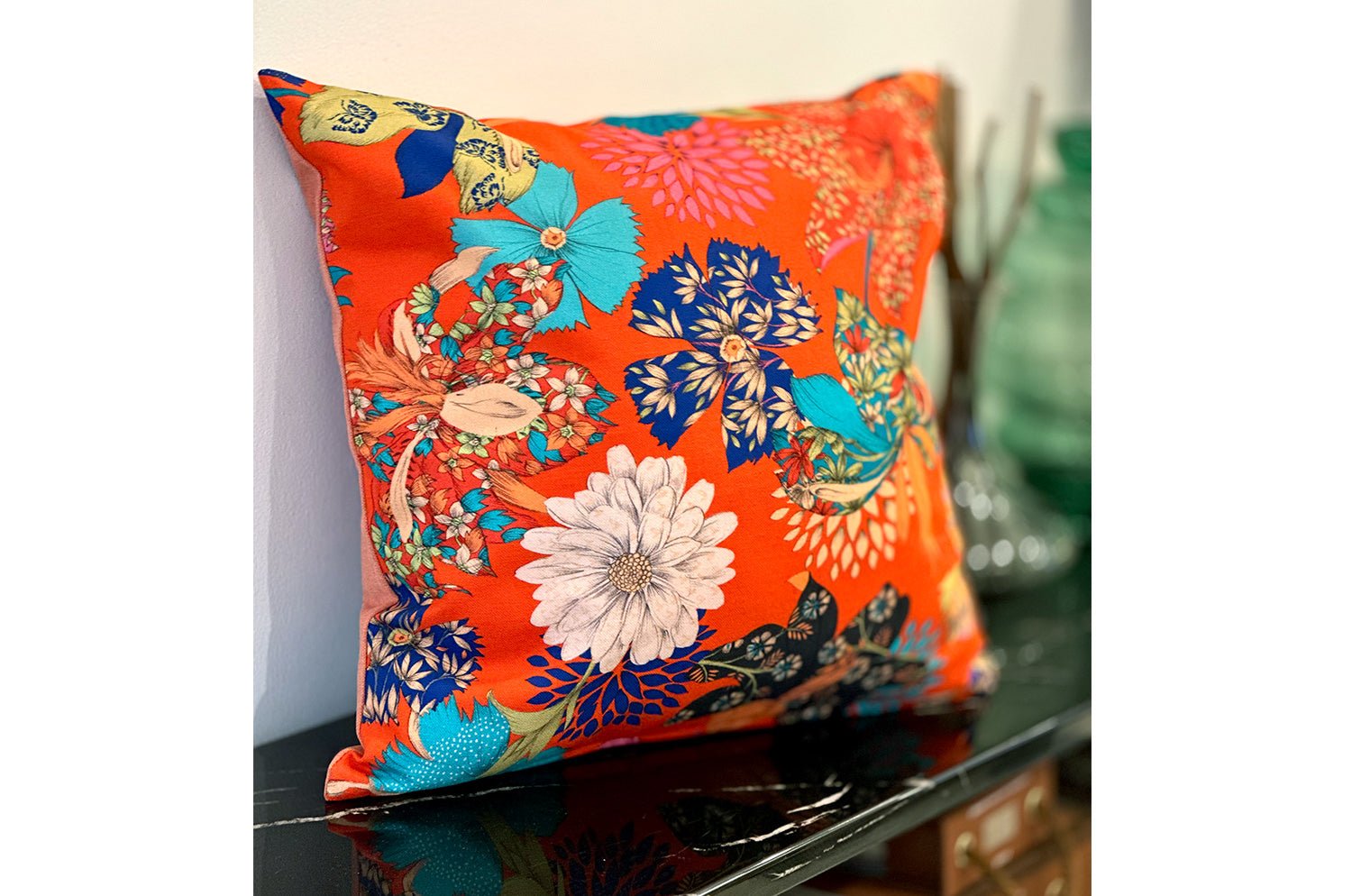 The French cotton コットン100% French&Italian キモノフラワー クッションカバー 45×45cm - HOUSE OF JAPAN Shop