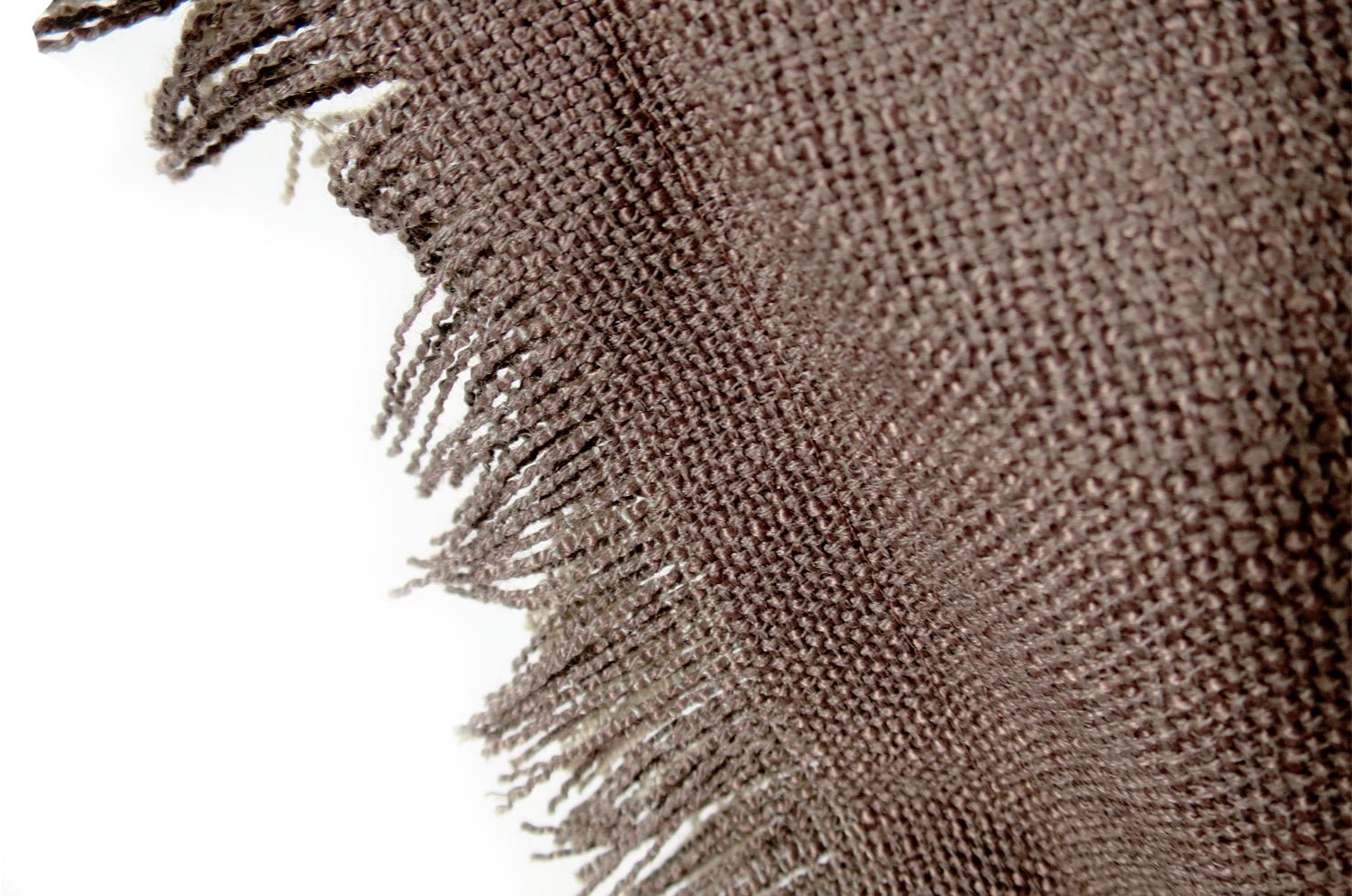 The Fringe ざっくりコットンリネン ツートンカラーフリンジクッションカバー ブラウン×ベージュ 50(60)cm - HOUSE OF JAPAN Shop