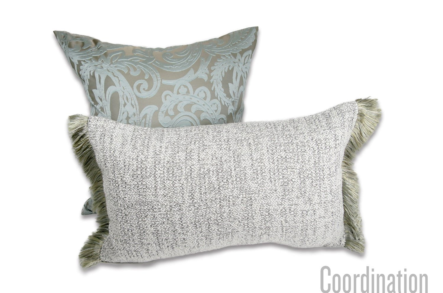 The Fringe Boucle ブークレ&フリンジクッション(ワームグレー) 50(60)×30cm 中材付 - HOUSE OF JAPAN Shop