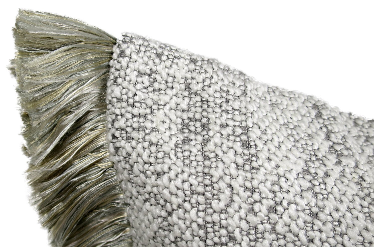 The Fringe Boucle ブークレ&フリンジクッション(ワームグレー) 50(60)×30cm 中材付 - HOUSE OF JAPAN Shop
