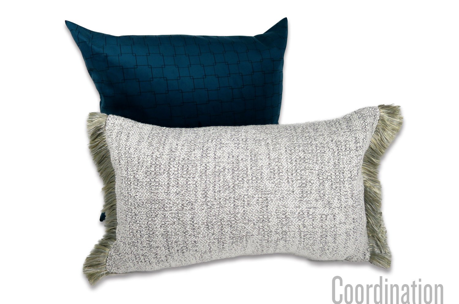 The Fringe Boucle ブークレ&フリンジクッション(ワームグレー) 50(60)×30cm 中材付 - HOUSE OF JAPAN Shop