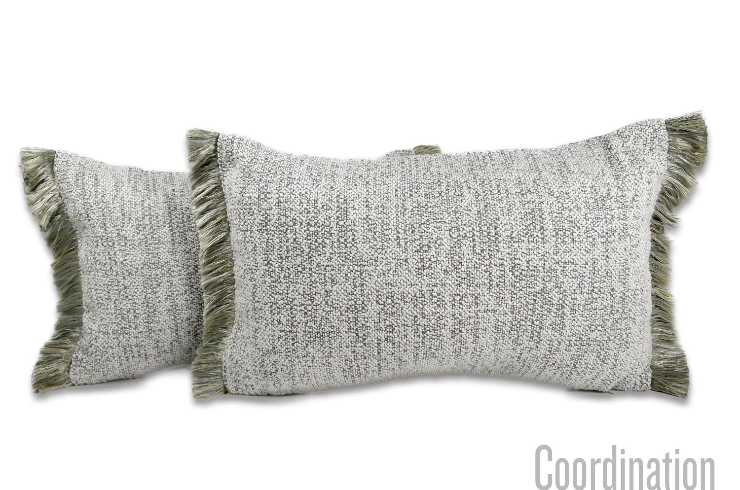 The Fringe Boucle ブークレ&フリンジクッション(ワームグレー) 50(60)×30cm 中材付 - HOUSE OF JAPAN Shop