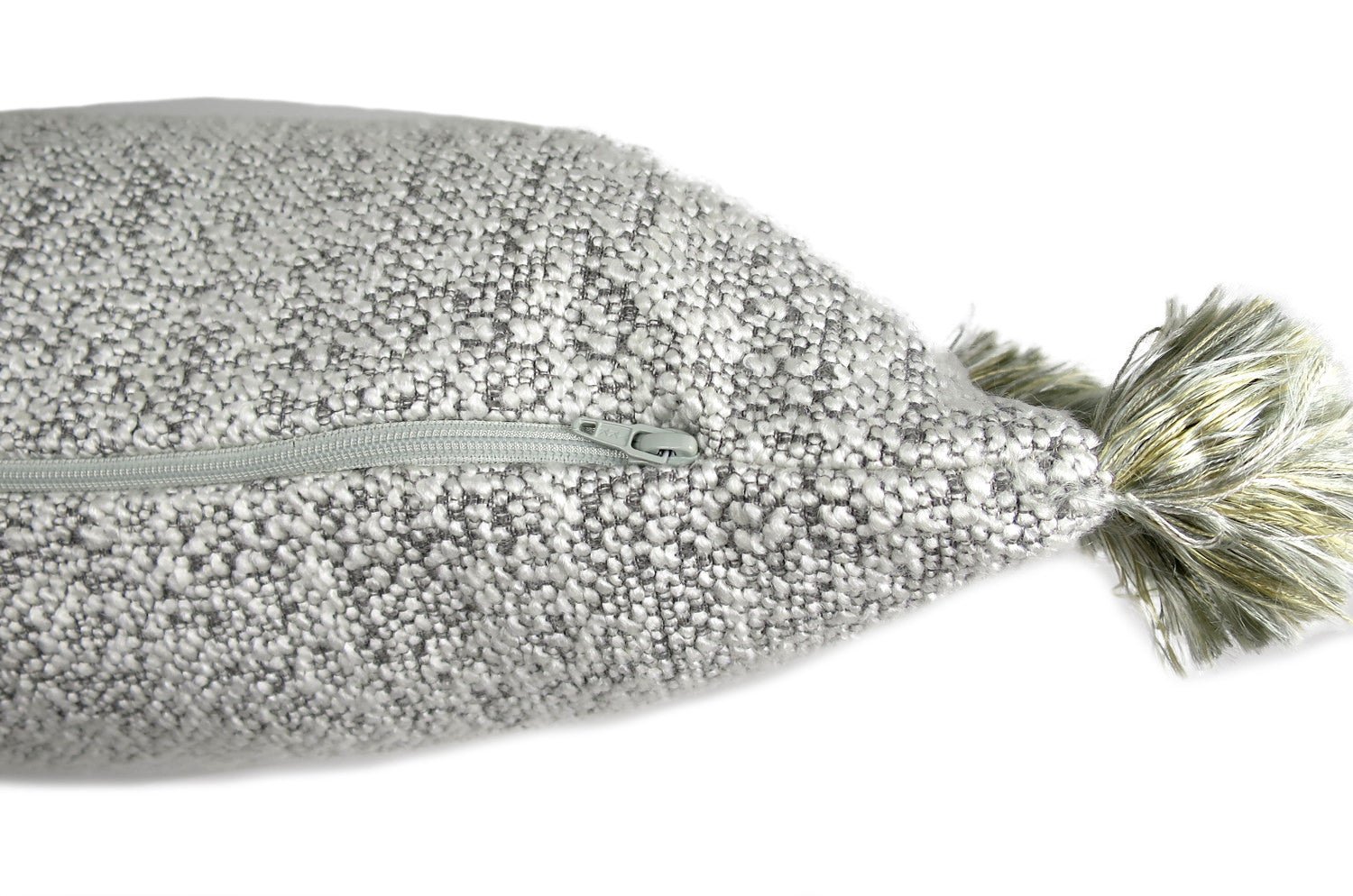 The Fringe Boucle ブークレ&フリンジクッション(ワームグレー) 50(60)×30cm 中材付 - HOUSE OF JAPAN Shop