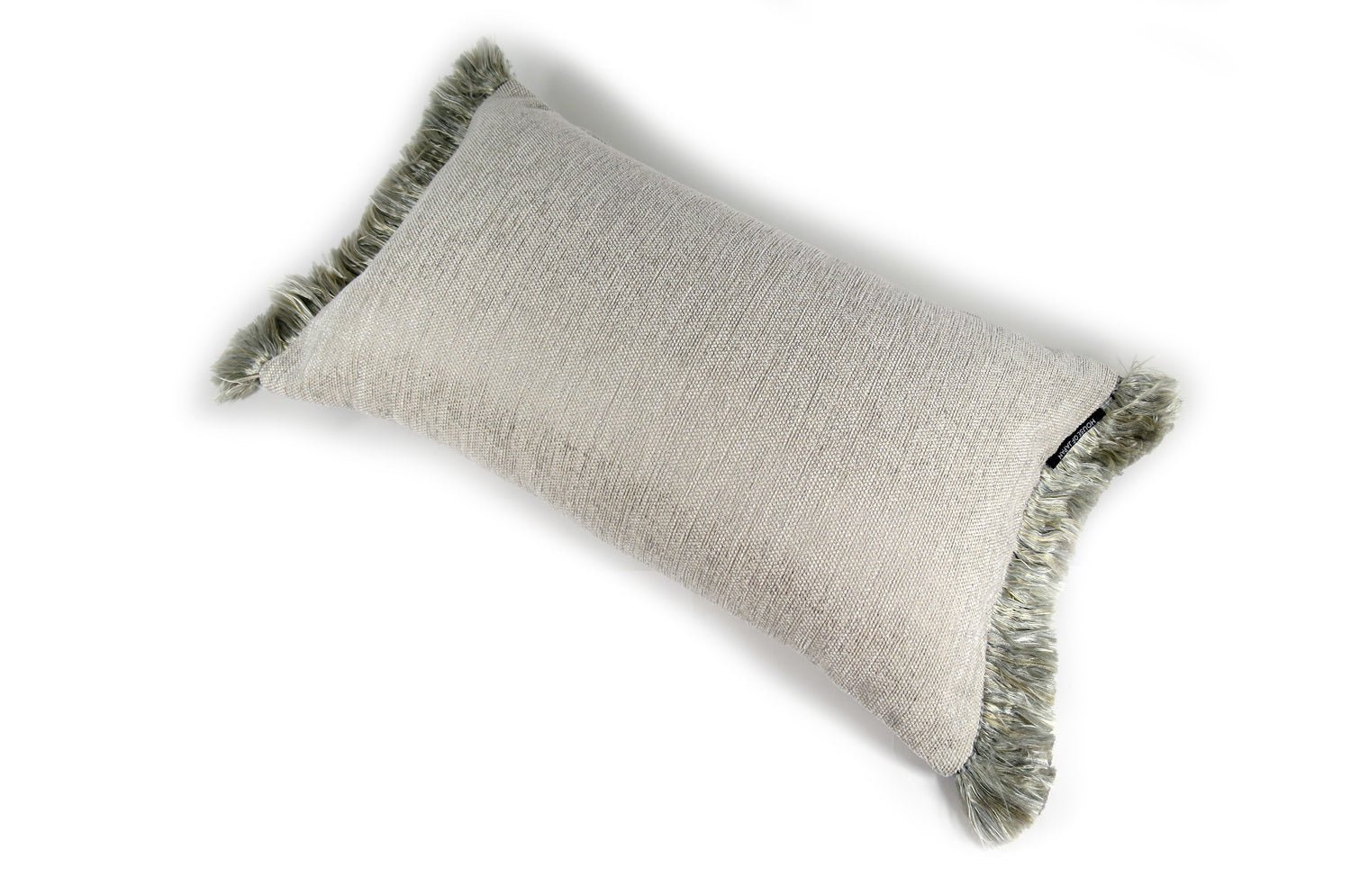 The Fringe Meta 光沢シュニールフリンジクッション クールグレー 50(60)×30cm 中材付 - HOUSE OF JAPAN Shop