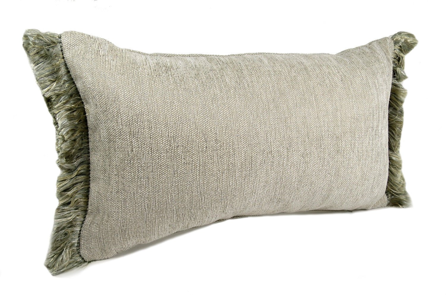 The Fringe Meta 光沢シュニールフリンジクッション クールグレー 50(60)×30cm 中材付 - HOUSE OF JAPAN Shop