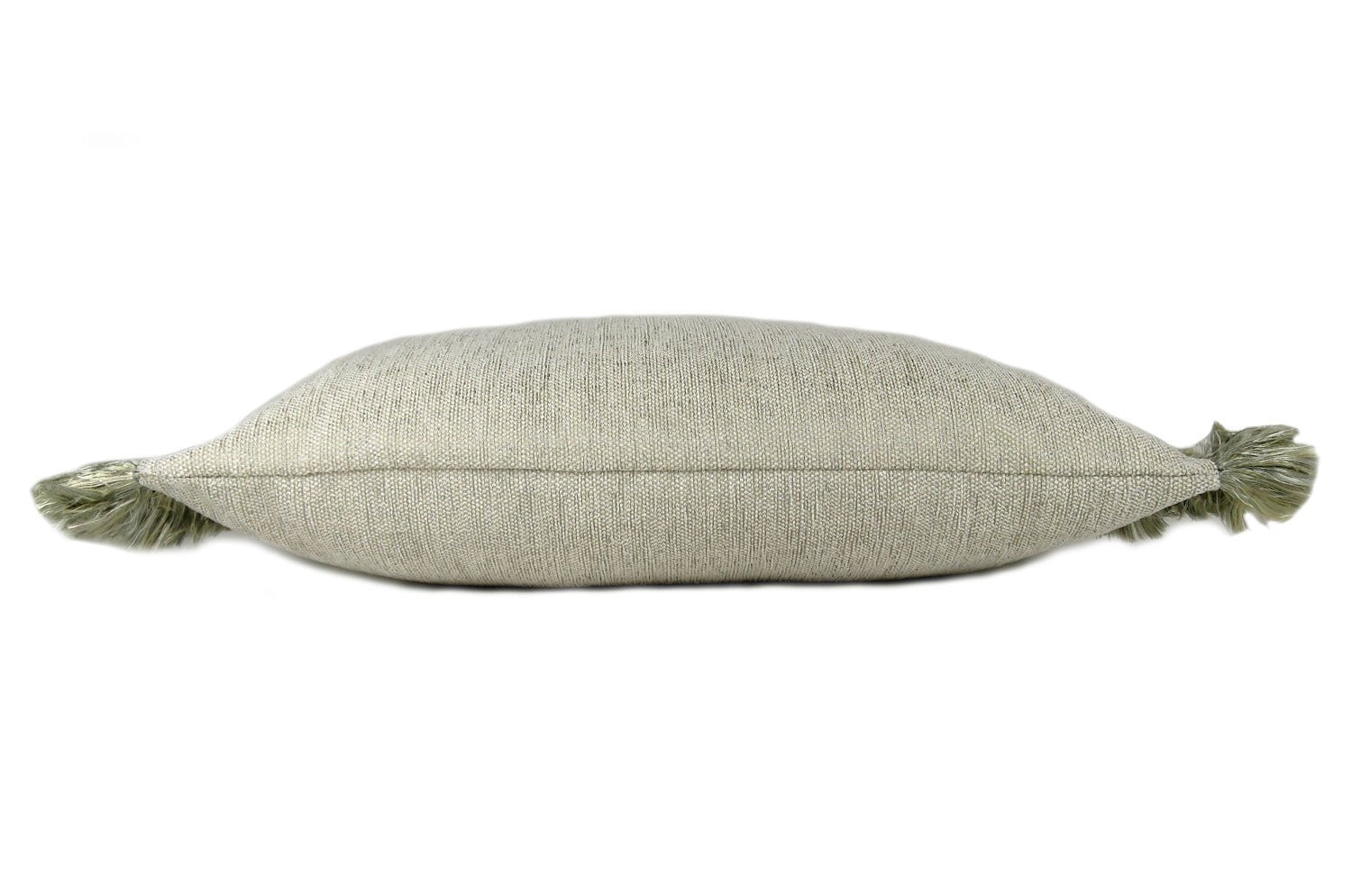 The Fringe Meta 光沢シュニールフリンジクッション クールグレー 50(60)×30cm 中材付 - HOUSE OF JAPAN Shop